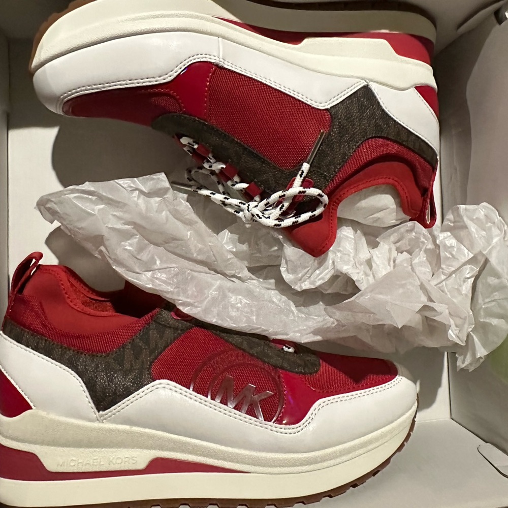 Red & Brown MK Sneakers - Picture 4 of 7